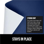 GORILLA GRIP Slip Resistant Drawer and Shelf Liner 2 Pack, Non Adhesive Water Resistant, Easy Clean and Trim, Smooth Surface Liners for Kitchen Cabinet, Shelves, Drawers, Pantry, 12 in x 20 FT, Navy