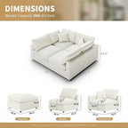 Linen Sleeper Sofa Bed,Modern Sectional Sofa Couch for Living Room,67 Inch Cloud Couches Cushion Covers Removable,Cozy Feather Down Sofa for Apartment Cream White