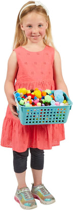 Really Good Stuff Medium Plastic Book Baskets, 11" by 7.5" by 4.5" - 12 Pack, Rainbow, Versatile Storage Solution for Classroom, Home and Office l Toy Storage, Multi-Purpose Organizer Basket