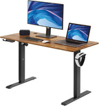 VEVOR Height Adjustable Desk, 55.1 x 23.6 in, Support 180 lbs, Electric Standing Desk with 3 Memory Presets, Sturdy Dual Metal Frame, Versatile Computer Sit Stand up Desks, Suitable for Home Office