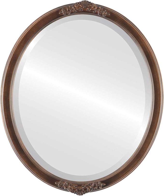 OVALCREST Oval Beveled Wall Mirror for Home Decor - Athena Style - Sunset Gold - 21" x 17" Outside Dimensions