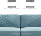 mopio 76.4" Futon Sofa Bed, Couch, Loveseat, Sleeper Sofa, Mid Century Modern Futon Couch, Sofa Cama, Couches for Living Room (Sky Blue Premium Velvet)