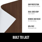 GORILLA GRIP DripGuard Shelf Liner, Non Adhesive Drawer and Kitchen Cabinet Protector, Slip Resistant BPA Free Smooth Surface Plastic Liners for Cabinets, Bathrooms, Closets, 17.5x240 Inch, Wood