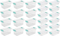 Sterilite Medium Clip Latch Lid Storage Container Tote, 12 Pack, and Small Clip Latch Lid Storage Container Tote, 12 Pack for Home Organization