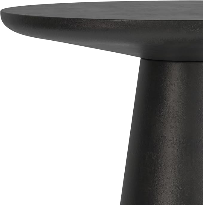 SIMPLIHOME Gloria Metal Side Table - 16 inch Wide Solid Metal Round Cast Aluminum Accent Table in Graphite, Contemporary End Table for Living Room with Powder-Coated Finish, Assembled