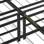 Amazon Basics Bed Frame with Storage, Foldable Metal Platform, Sturdy Steel, No Box Spring Needed, 14-inch High, Tool-Free Setup, Queen Size, Black