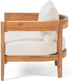 Christopher Knight Home Brooklyn Outdoor Club Chair with Cushions - Acacia Wood - Teak/Beige
