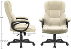 Furmax Office Executive Chair High Back Adjustable Managerial Home Desk Chair,Swivel Computer PU Leather Chair with Lumbar Support (Khaki)