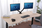 ApexDesk Elite Pro Series 71" x 33" Electric Height Adjustable Stand up Desk, Sit Stand Home Office Desk, Computer Desk - Curved Oak/Black