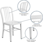 Flash Furniture Gael Commercial Grade 2 Pack White Metal Indoor-Outdoor Chair