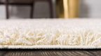Unique Loom Solid Shag Collection Area Rug (2' 7" x 19' 8" Runner, Pure Ivory)
