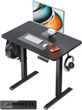 FEZIBO One-Piece Standing Desk Adjustable Height Stand up Home Office Desk, 32x20 Inch Electric Standing Computer Desk, with 4 Memory Presets, Headphone Hook, Black