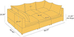 VANOMi Modular Sectional Sofa, 6 Seater Sleeper Sectional Sofa Modular Sectional Couch for Living Room, Sofa Bed-M