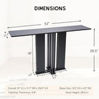 HEAH-YO 51" Console Table, Rustic Wood Entryway Table, T-Shape Narrow Sofa Tables Behind Couch for Hallway, Entrance, Foyer, Living Room, Black