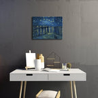 Wieco Art Starry Night Over the Rhone by Van Gogh Famous Oil Paintings Reproduction Modern Canvas Print Artwork Seascape Pictures on Canvas Wall Art for Home Office Decorations