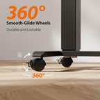 Agilestic Portable Standing Desk Height Adjustable, Mobile Table with Wheels, Small Size Sit Stand Table for Laptops, Rolling Desk for Home, 26" x 15.7"Computer Workstation, Rustic Brown