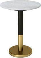 SIMPLIHOME Evans Side Table - 16 inch Wide Modern Metal Frame with White Marble Top in C-Shape Design, Contemporary Slide-Under Accent Stand or End Table for Living Room, Bedroom, or Office