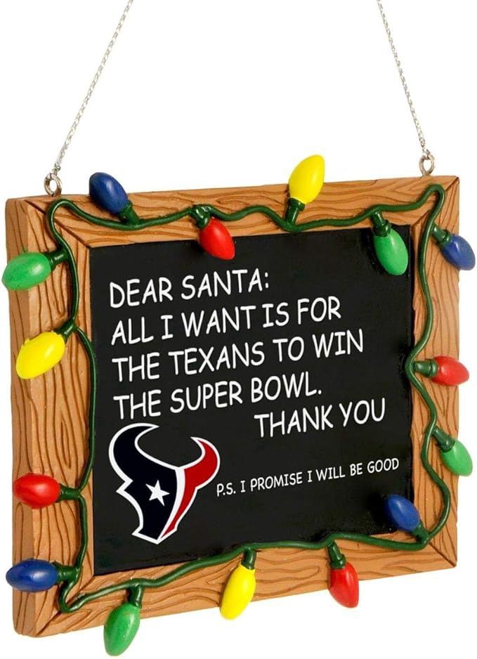 NFL Resin Holiday Christmas Chalkboard Sign Ornament