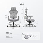Newtral Ergonomic Office Chair with Auto-Following Lumbar Support, 136° Recline, Computer Desk Chair with 4D Armrests & Adjustable Headrest