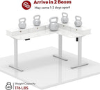 SANODESK L Shaped Standing Desk with 3 Drawers, Height Adjustable Stand up Desk, Corner Gaming Desk with Monitor Stand (Rustic Brown, 63"x47")