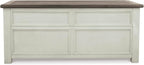 Signature Design by Ashley Bolanburg Lift-Top Coffee Table with Storage Two-Tone Rustic Farmhouse Cocktail Table – Brown/White