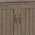 SIMPLIHOME Lev SOLID WOOD 60 inch Wide Contemporary Wide Storage Cabinet in Smoky Brown for the Living Room, Entryway and Family Room