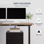SANODESK L Shaped Standing Desk Adjustable Height, Electric Corner Standing Desk, 63 x 48 inch Sit Stand Computer Table with Splice Board, Rustic Brown