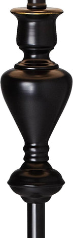Possini Euro Design Country Cottage Floor Lamp Standing 58" Tall Black Bronze Metal Soft Gold Edging Real Woven Burlap Fabric Drum Shade for Living Room Reading Bedroom Office House Home Decor