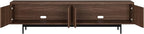 Henn&Hart Rectangular TV Stand for TV's up to 85" in Satin Walnut, for Home, Living Room, Bedroom, Entertainment Room, Office