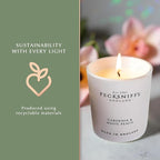 Pecksniff's Gardenia & White Peach Luxury Scented Candle | 1 Wick, 100 g/3.5 oz
