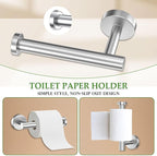 10-Piece Towel Bar Set Brushed Nickel Bathroom Hardware Accessories Set Includes 23.6in Towel Bar Round Towel Ring TP Holder and Hooks Stainless Steel Wall-Mounted Towel Racks Set for Bathroom