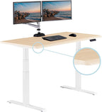 Vari ComfortEdge 60x30 Inch Adjustable Electric Standing Desk – Sit Stand VariDesk with Memory Presets, Sloped Edge, 200 LB Capacity + Tool-Free Assembly (Light Wood)