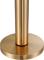 Possini Euro Design Boulevard Modern Glam Luxury 64 1/2" Tall Standing Floor Lamp Column Warm Gold Metal Living Room Bedroom House Reading Office Home Decor Entryway Dining Indoor White Drum Shade