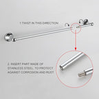 BGL Bathroom Hardware Set Chrome Adjustable Expandable Bath Towel Bars Bathroom Accessory Set Towel Racks 8-Pieces Wall Mount