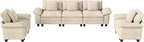 Cloud Couch Sectional Sofa Set, Plush 24.4-Inch Deep 5-Seat Sectional with Velvety Chenille & Removable Arms for Living Room and Apartment, Beige