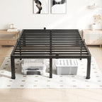 18 Inch King Size Bed Frame, 3500Lbs Heavy Duty Metal Platform with Round Corner Legs Mattress Slide Stopper, Steel Slat Support No Box Spring Needed, Noise Free, Non-Slip, Easy Assembly