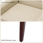 Accent Chair, Mid-Century Modern PU Leather Chairs with Arms for Living Room, Comfy Upholstered Club Single Sofa Armchair