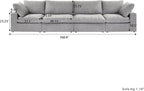 Cloud Modular Sectional Sofa,160" Down Filled Comfort Sofa Couch for Living Room,4 Seater Couches for Livingroon Apartment,Sofa Cover Washable and Replaceable,Grey