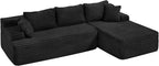 Hobestluk Modular Sectional Couch Sofa, 108" Boneless Couches for Living Room, Memory Foam Sectional Couch with Oversized Chaise,L-Shape Couches (Black, Right Facing)