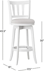 HILLSDALE Presque ISLE Wood BAR Height Swivel Stool White