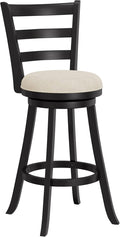 Hillsdale Laymon Modern Wood Swivel Stool with Upholstered Seat, Bar Height, Black