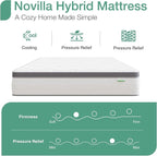Novilla Twin Mattress, 10 Inch Twin Hybrid Mattress for Kids, Pocket Innerspring Pillow Top Mattresses for Motion Isolation, Pressure Relief & Edge Support, Medium Firm Feel