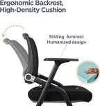 2 Pack Foldable Office Chairs with Wheels, Mesh Back, Arms and Portable - Folding Office Chairs for Conference Room Chair, Office Guest & Reception & Meeting Chair - (Black) 300 lbs.