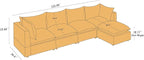 VANOMi Modular Sectional Sofa, 5 Seater Sofa with Reversible Chaise for Living Room, L Shape Sofa