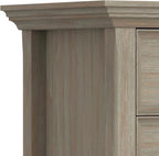 SIMPLIHOME Amherst SOLID WOOD 24 Inch Wide Traditional Bedside Nightstand Table in Distressed Grey, For the Living Room and Bedroom