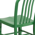 Flash Furniture Commercial Grade Green Metal Indoor-Outdoor Chair