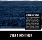 GORILLA GRIP Bathroom Rugs, 60x24, Ultra Soft Absorbent Mat, Thick Plush Bath Rug, Machine Washable, Microfiber Quick Dry, Mats for Shower, Bathtub and Floor, Home Decor Accessories, Navy Blue