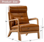 Accent Chair Mid Century Modern Chair PU Leather Living Room Chairs with Solid Wood Frame Comfy Upholstered and Lumbar Pillow Reading Side Chair Easy Assembly for Bedroom (2, Brown)