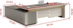94IN Executive Office Desk - Large Office Desk L Shaped Computer Desk with 2 Drawers & Grille Design | Thickened Countertop & Large Capacity Side Cabinet Storage & Metal Cabinet Handle