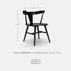 Signature Design by Ashley Gretlynn Casual Solid Wood Armless Dining Chair, Set of 2, Black